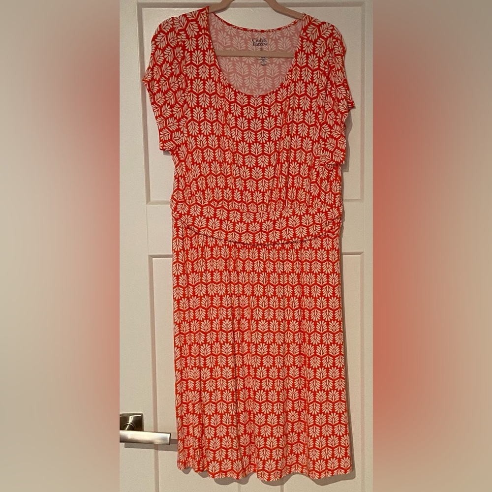Croft & Borrow XL Orange Short Sleeve Dress
